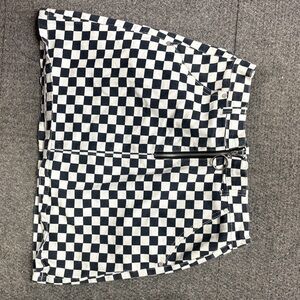 UNIF Black and White Checkered Skirt